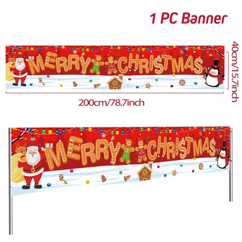 Festliches Weihnachtsbanner für den Außenbereich - Dein Shop - dauerhaft günstig!