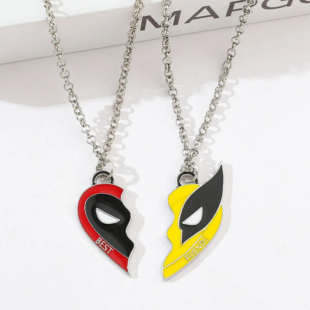 2pcs Marvel Film Deadpool & Wolverine Halskette beste Freunde Set Split Herz zusammenpassende Anhänger Schlüsselanhänger für Fans Zubehör Geschenk - Dein Shop - dauerhaft günstig!