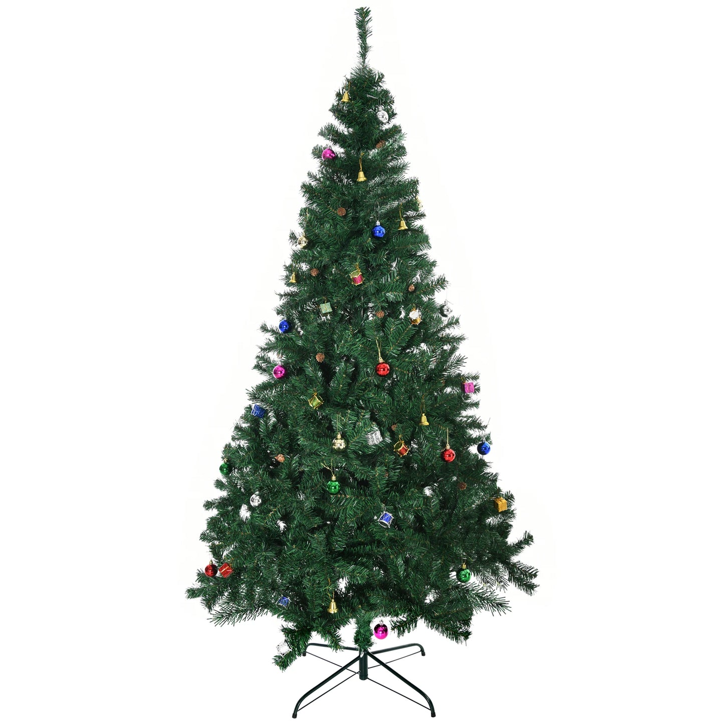 HOMCOM Kunstweihnachtsbaum 210 cm mit 1036 Zweigen und festlicher Dekoration - Dein Shop - dauerhaft günstig!