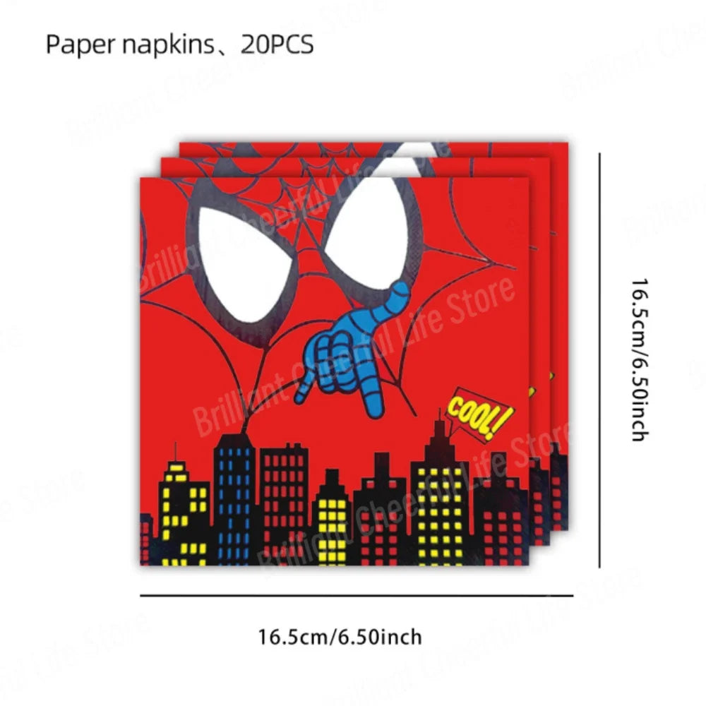 SpiderMan Birthday Decorations Superhero Disposable Tableware Banner Balloons Kids Boys Baby Shower Spider Party Event Supplies - Dein Shop - dauerhaft günstig!