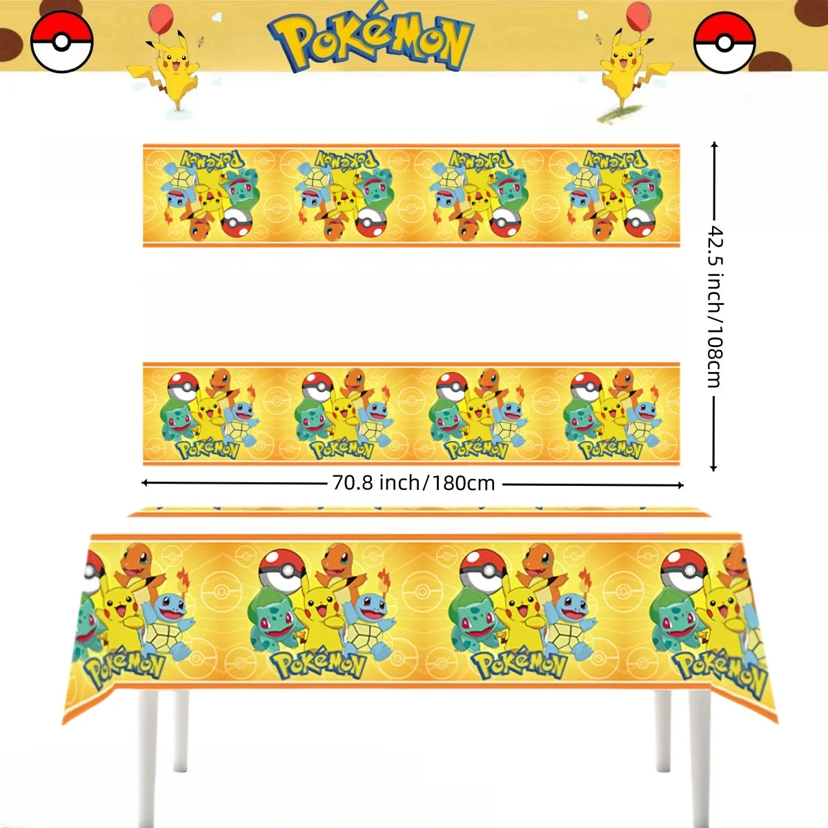 Pokémon Pikachu Tischdecke – Einweg-Partydeko für Geburtstagsfeiern und Baby-Shower – Bunte Tischdecke für Kinderfeiern, Spielzeug-Geschenk und Partybedarf - Dein Shop - dauerhaft günstig!