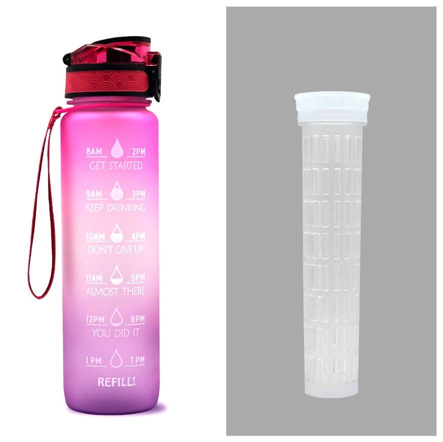 1L Tritan Wasserflasche mit Zeitmarker & Bounce Cover: Ihre ideale Motivationswasserflasche für Sport und Fitness