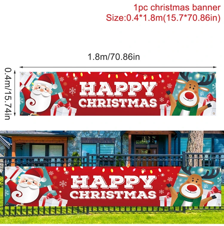 Festliches Weihnachtsbanner für den Außenbereich - Dein Shop - dauerhaft günstig!