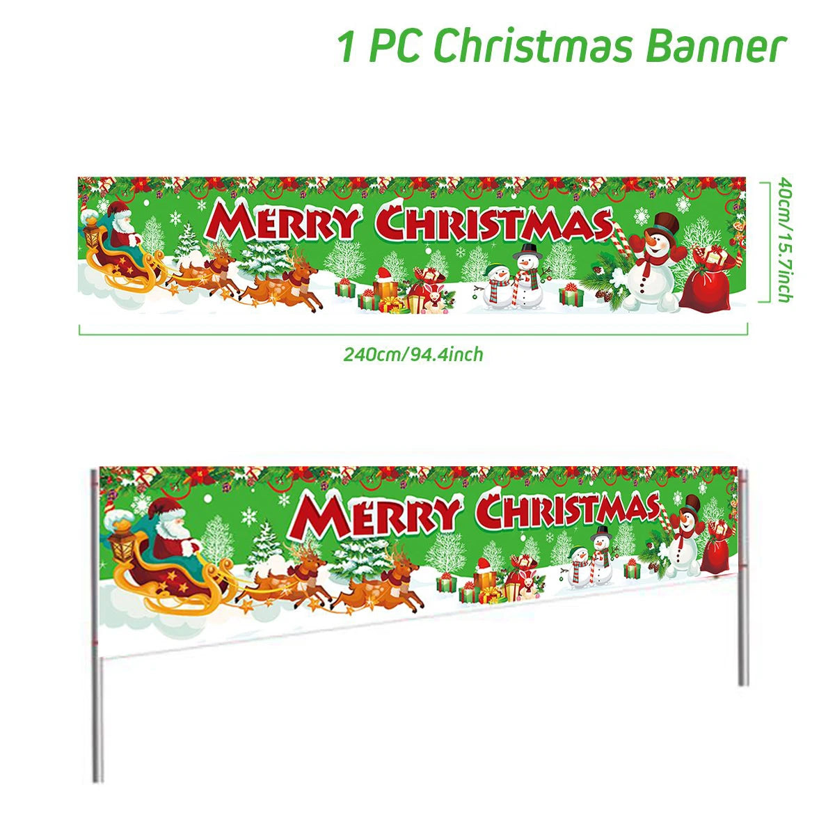 Festliches Weihnachtsbanner für den Außenbereich - Dein Shop - dauerhaft günstig!