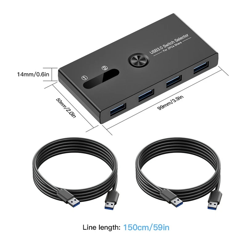 USB 3.0 KVM Docking Station: 2-in-4 Out Switch für Druckerfreigabe und Monitoranpassung - Ultimative Lösung für effizientes Multitasking - Dein Shop - dauerhaft günstig!