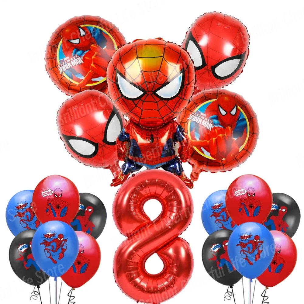 SpiderMan Birthday Decorations Superhero Disposable Tableware Banner Balloons Kids Boys Baby Shower Spider Party Event Supplies - Dein Shop - dauerhaft günstig!