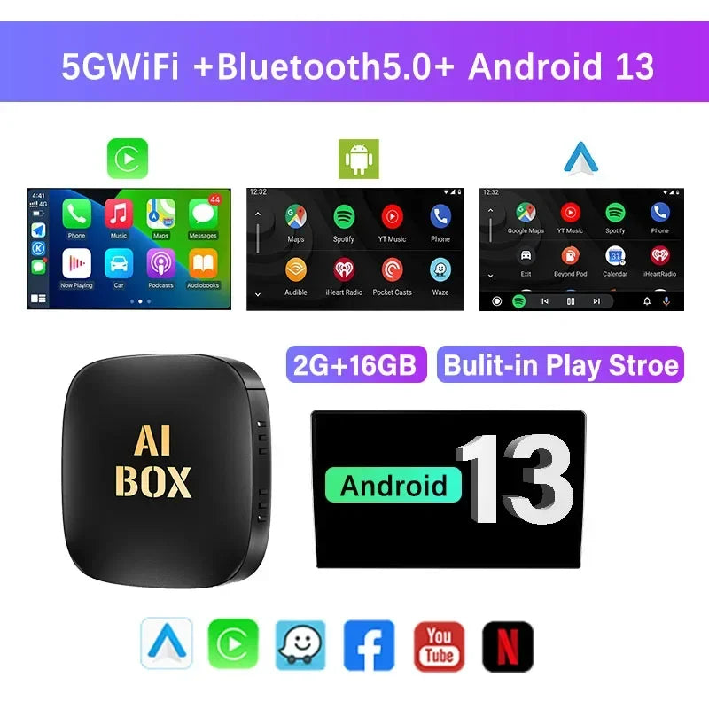 Android 13 CarPlay Smart Ai Box Android Wireless CarPlay Android Auto Adapter For Netflix For YouTube car intelligent systems - Dein Shop - dauerhaft günstig!